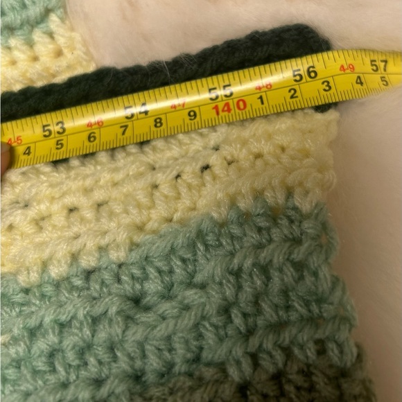 Vintage Handmade Striped Crochet Afghan Knit Blanket Large Throw #0625255 - Picture 16 of 16